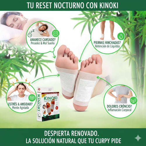 Kit de Renovación Nocturna Kinoki: Despierta Ligera, Desinflamada y con Energía Real